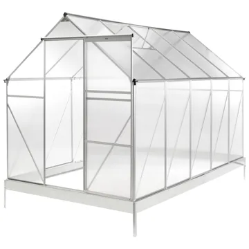 Drivhus for hage Apulia Sølv 315 cm - Sølv/Transparent - Hage - Dyrking & hagearbeid - Drivhus