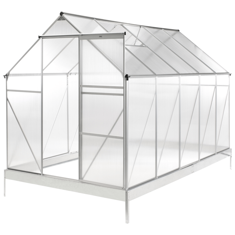 Drivhus for hage Apulia Sølv 315 cm - Sølv/Transparent - Hage - Dyrking & hagearbeid - Drivhus