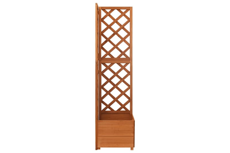 Blomsterkasse med espalier hjørne 40x40x150 cm heltre gran - Brun - Hage - Dyrking & hagearbeid - Drivhus - Drivhustilbehør