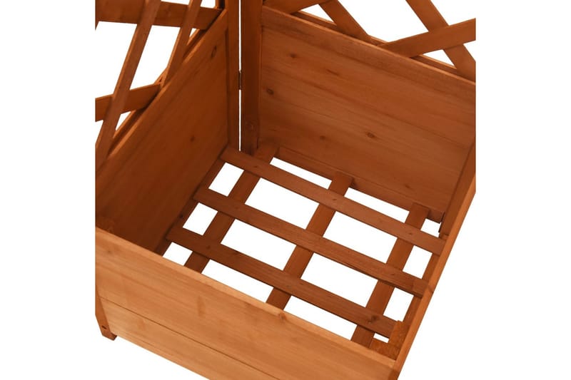Blomsterkasse med espalier hjørne 40x40x150 cm heltre gran - Brun - Hage - Dyrking & hagearbeid - Drivhus - Drivhustilbehør