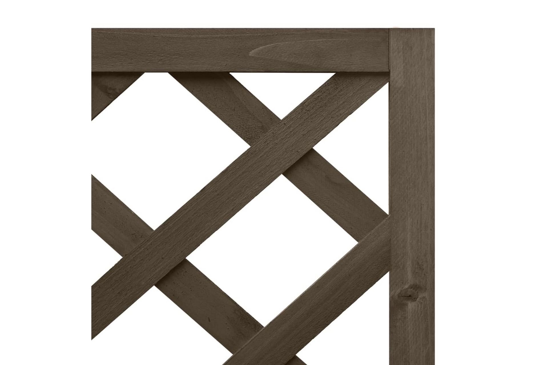 Blomsterkasse med espalier hjørne 40x40x150 cm heltre gran - Grå - Hage - Dyrking & hagearbeid - Drivhus - Drivhustilbehør