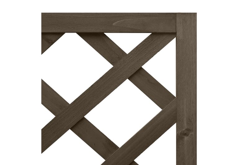 Blomsterkasse med espalier hjørne 40x40x150 cm heltre gran - Grå - Hage - Dyrking & hagearbeid - Drivhus - Drivhustilbehør