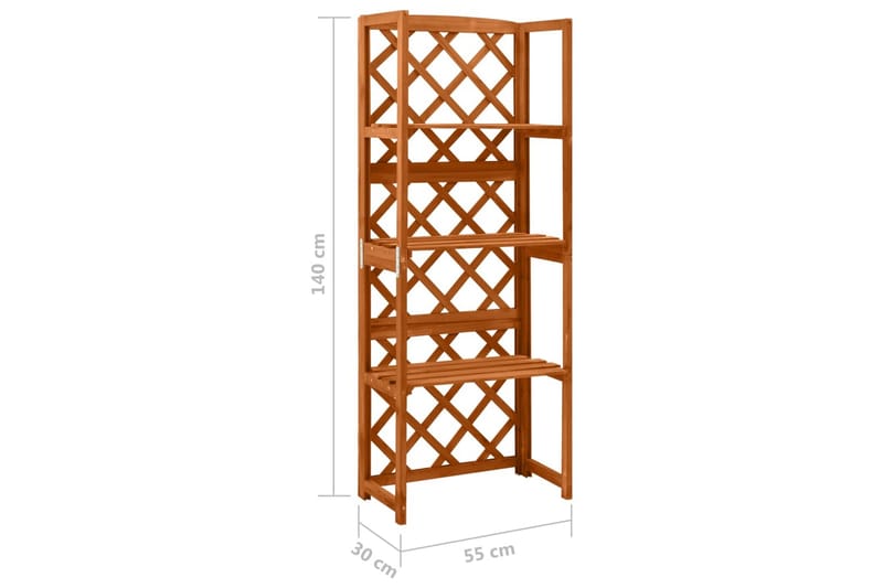 Espalier med hyller 55x30x140 cm heltre gran - Brun - Hage - Dyrking & hagearbeid - Drivhus - Drivhustilbehør