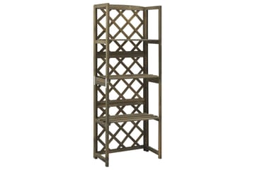 Espalier med hyller 55x30x140 cm heltre gran grå - Grå - Hage - Dyrking & hagearbeid - Drivhus - Drivhustilbehør