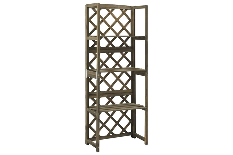 Espalier med hyller 55x30x140 cm heltre gran grå - Grå - Hage - Dyrking & hagearbeid - Drivhus - Drivhustilbehør