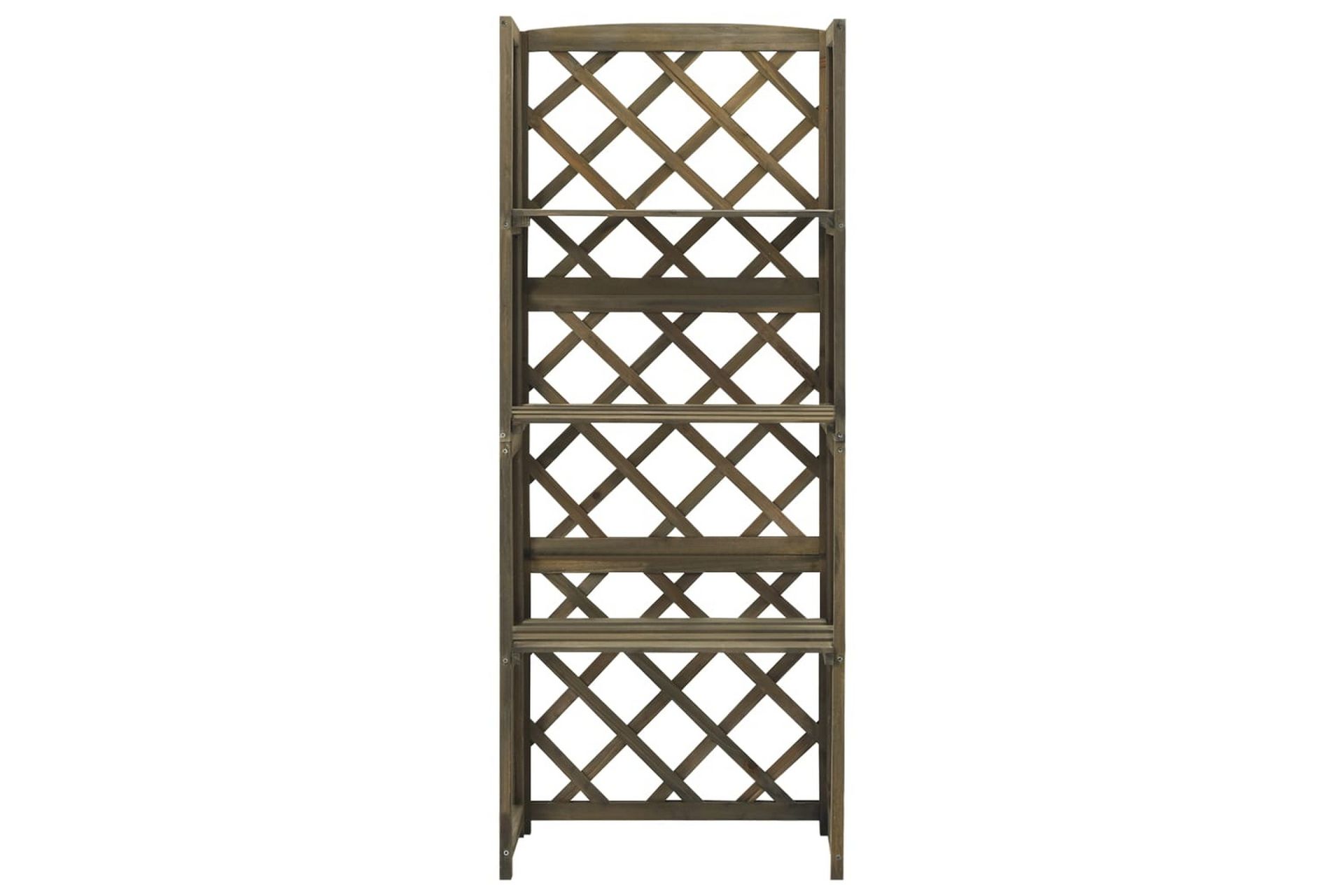 Espalier med hyller 55x30x140 cm heltre gran grå - Grå - Hage - Dyrking & hagearbeid - Drivhus - Drivhustilbehør