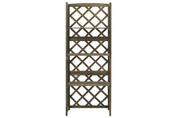 Espalier med hyller 55x30x140 cm heltre gran grå - Grå - Hage - Dyrking & hagearbeid - Drivhus - Drivhustilbehør