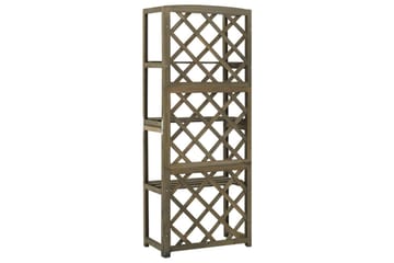 Espalier med hyller 55x30x140 cm heltre gran grå - Grå - Hage - Dyrking & hagearbeid - Drivhus - Drivhustilbehør