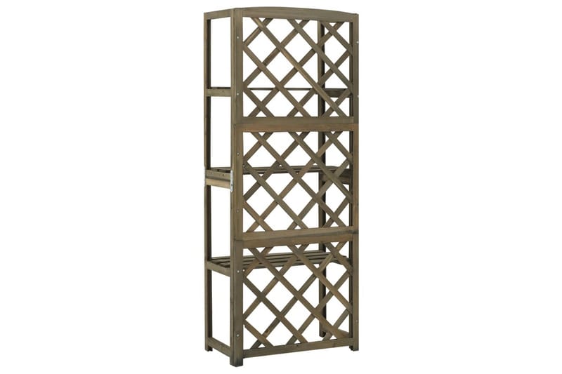Espalier med hyller 55x30x140 cm heltre gran grå - Grå - Hage - Dyrking & hagearbeid - Drivhus - Drivhustilbehør