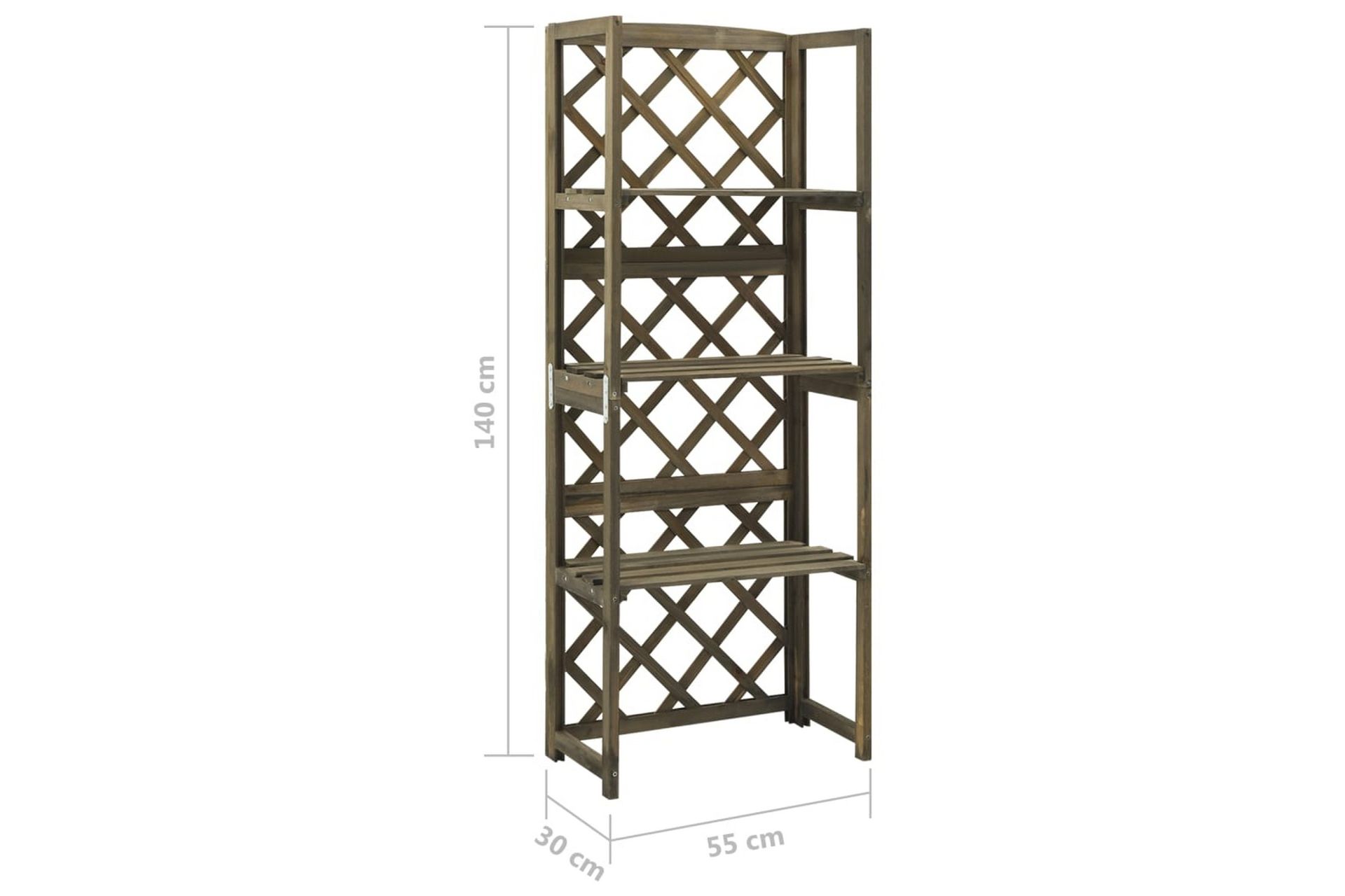 Espalier med hyller 55x30x140 cm heltre gran grå - Grå - Hage - Dyrking & hagearbeid - Drivhus - Drivhustilbehør