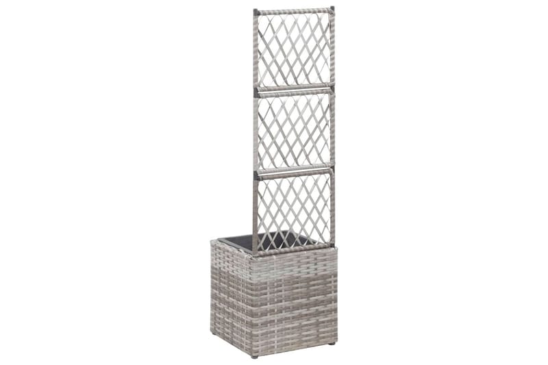 Høybed med espalier 1 potte 30x30x107 cm polyrotting grå - Grå - Hage - Dyrking & hagearbeid - Drivhus - Drivhustilbehør