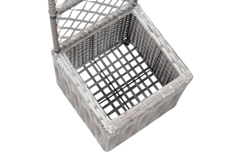 Høybed med espalier 1 potte 30x30x107 cm polyrotting grå - Grå - Hage - Dyrking & hagearbeid - Drivhus - Drivhustilbehør