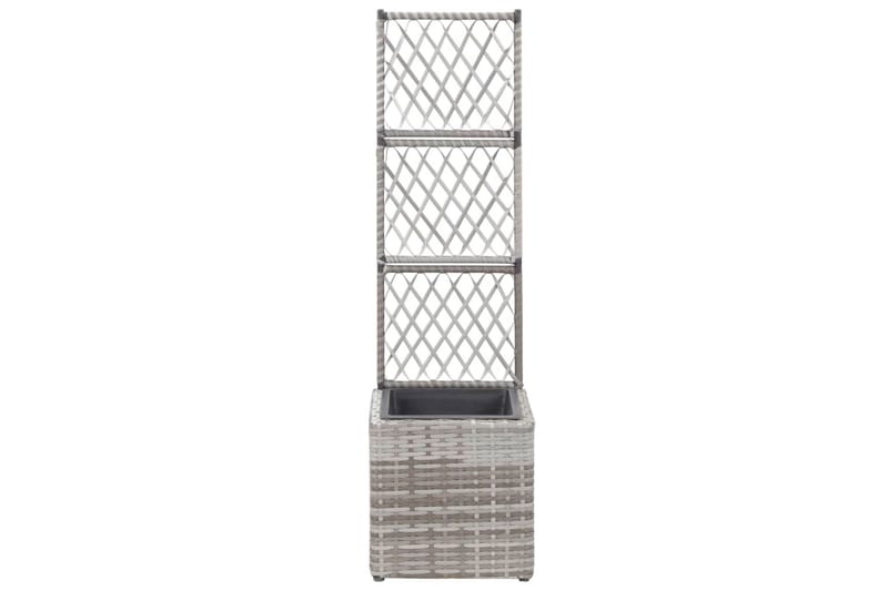 Høybed med espalier 1 potte 30x30x107 cm polyrotting grå - Grå - Hage - Dyrking & hagearbeid - Drivhus - Drivhustilbehør