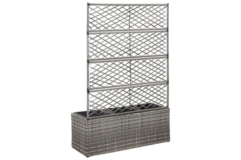 Høybed med espalier 3 potter 83x30x130 cm polyrotting grå - Grå - Hage - Dyrking & hagearbeid - Drivhus - Drivhustilbehør