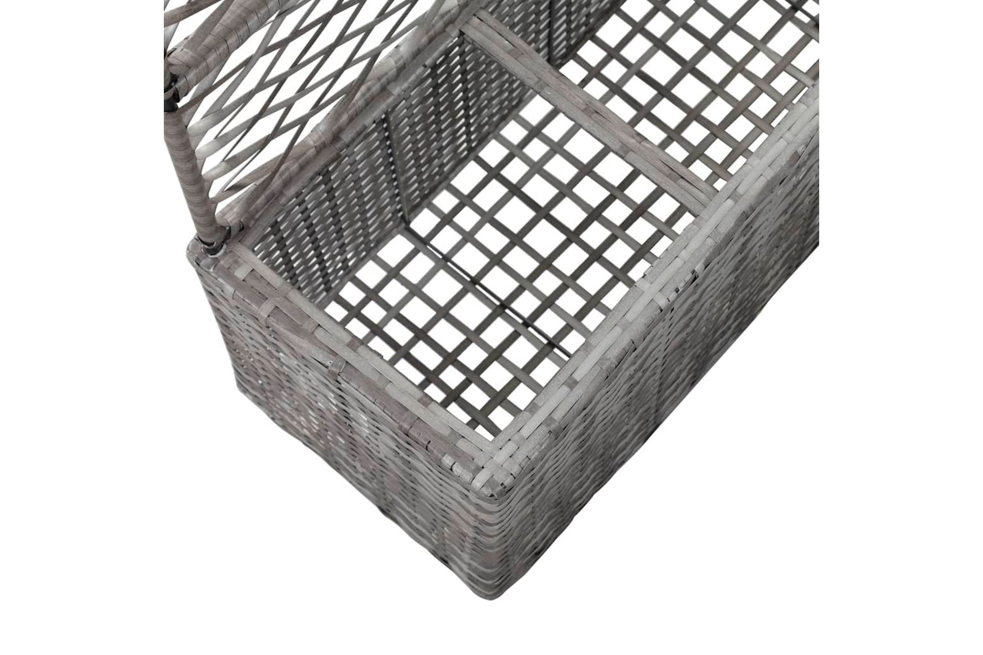 Høybed med espalier 3 potter 83x30x130 cm polyrotting grå - Grå - Hage - Dyrking & hagearbeid - Drivhus - Drivhustilbehør