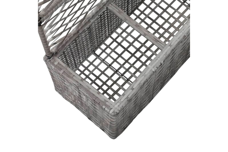Høybed med espalier 3 potter 83x30x130 cm polyrotting grå - Grå - Hage - Dyrking & hagearbeid - Drivhus - Drivhustilbehør