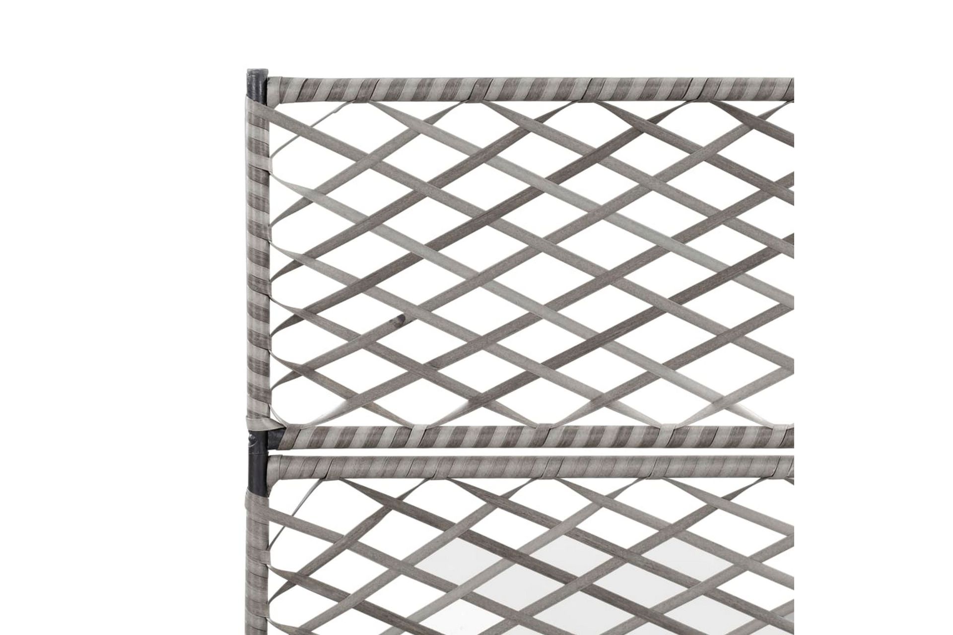 Høybed med espalier 3 potter 83x30x130 cm polyrotting grå - Grå - Hage - Dyrking & hagearbeid - Drivhus - Drivhustilbehør