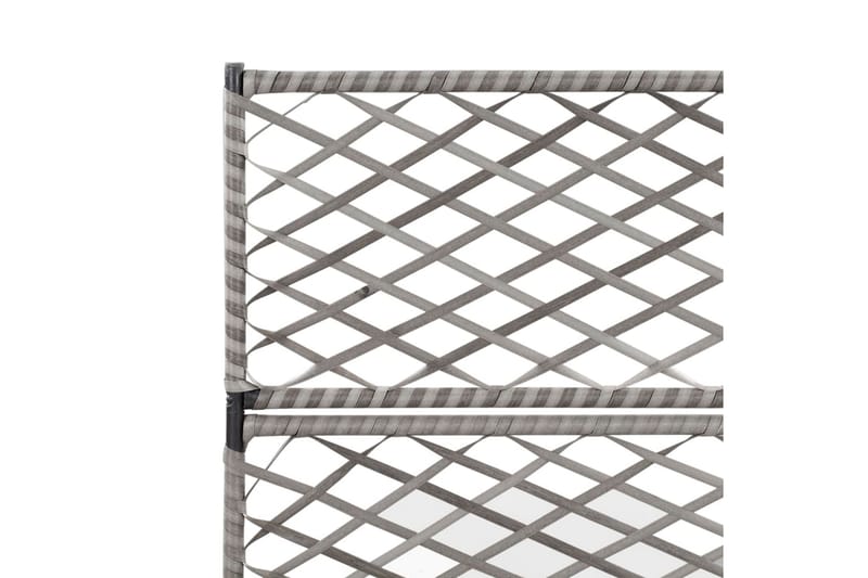 Høybed med espalier 3 potter 83x30x130 cm polyrotting grå - Grå - Hage - Dyrking & hagearbeid - Drivhus - Drivhustilbehør