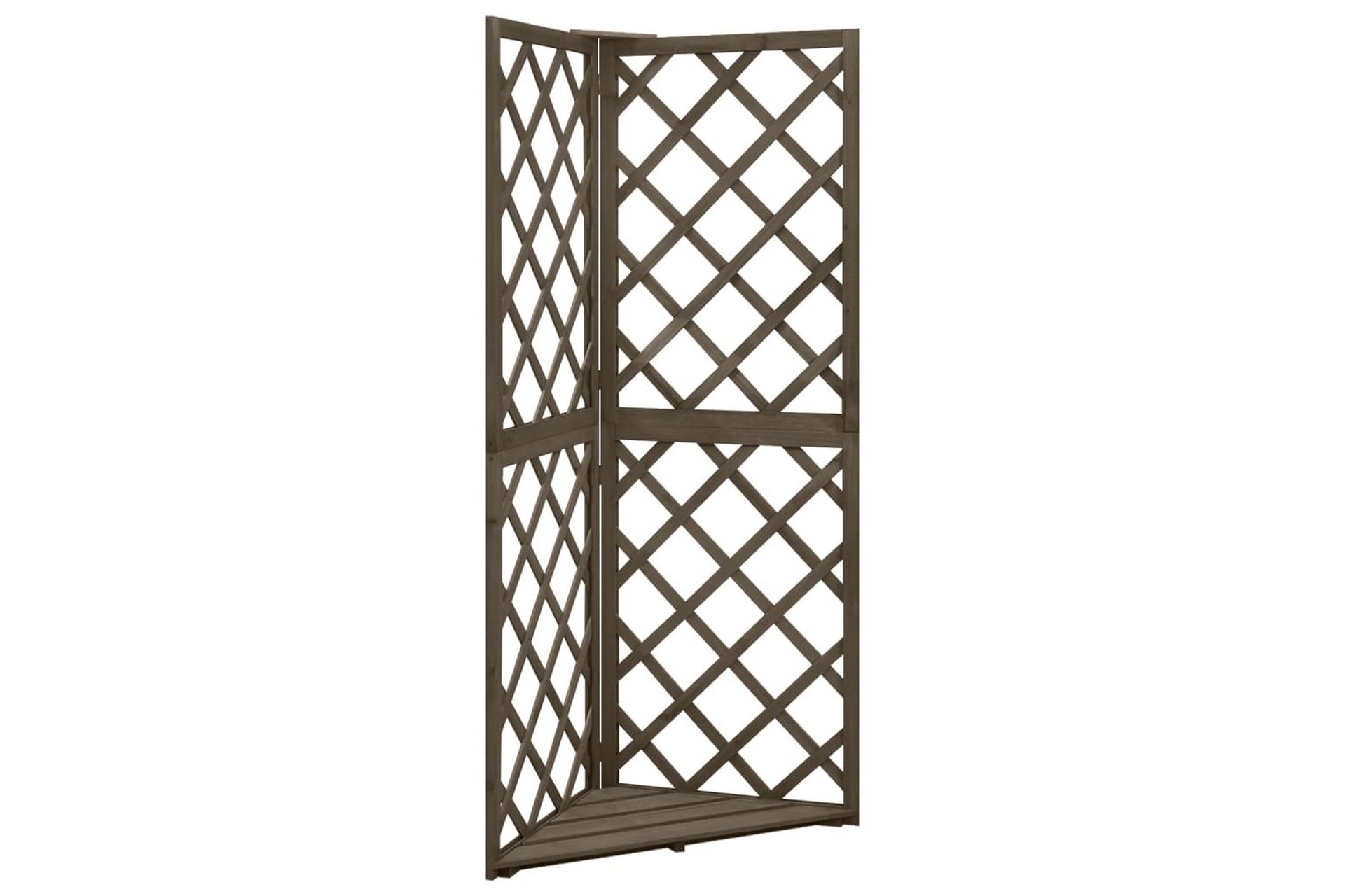 Hjørneespalier grå 50x50x145 cm heltre gran - Grå - Hage - Dyrking & hagearbeid - Drivhus - Drivhustilbehør