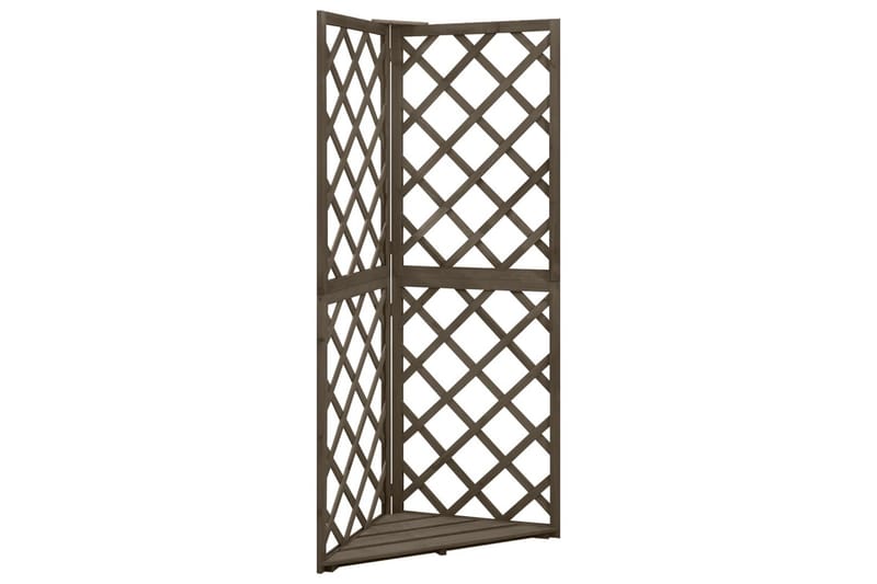 Hjørneespalier grå 50x50x145 cm heltre gran - Grå - Hage - Dyrking & hagearbeid - Drivhus - Drivhustilbehør