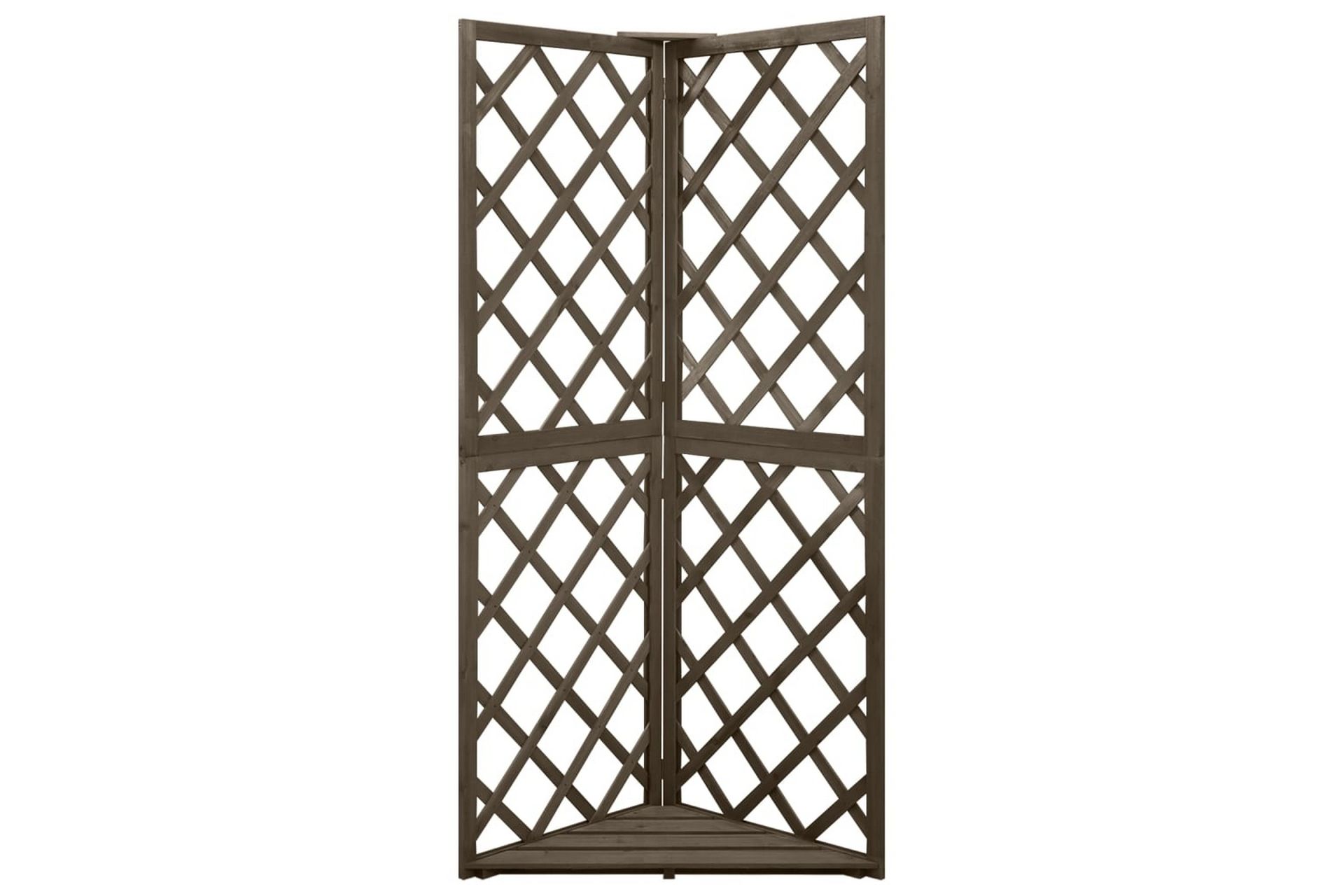 Hjørneespalier grå 50x50x145 cm heltre gran - Grå - Hage - Dyrking & hagearbeid - Drivhus - Drivhustilbehør
