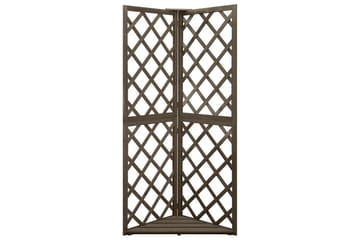 Hjørneespalier grå 50x50x145 cm heltre gran - Grå - Hage - Dyrking & hagearbeid - Drivhus - Drivhustilbehør