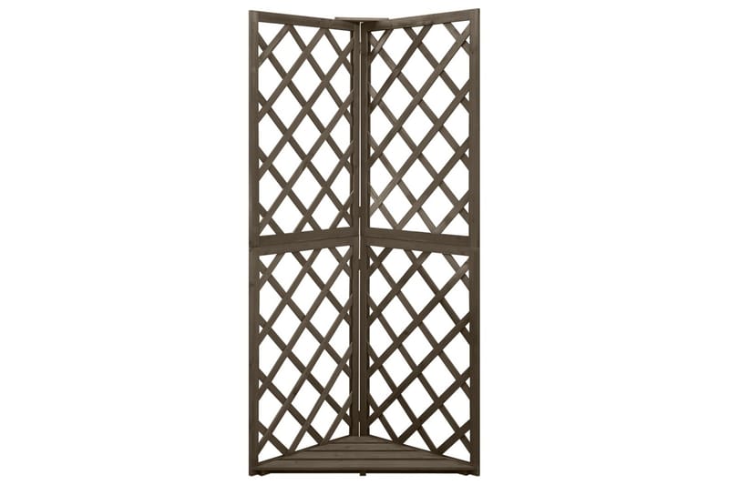 Hjørneespalier grå 50x50x145 cm heltre gran - Grå - Hage - Dyrking & hagearbeid - Drivhus - Drivhustilbehør