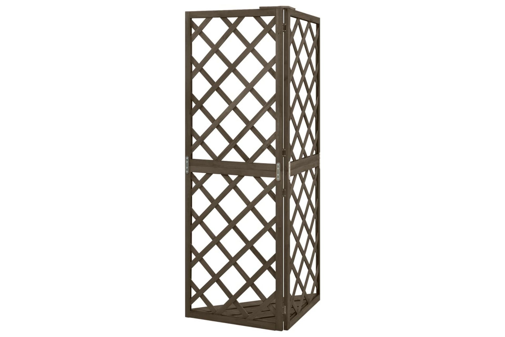 Hjørneespalier grå 50x50x145 cm heltre gran - Grå - Hage - Dyrking & hagearbeid - Drivhus - Drivhustilbehør