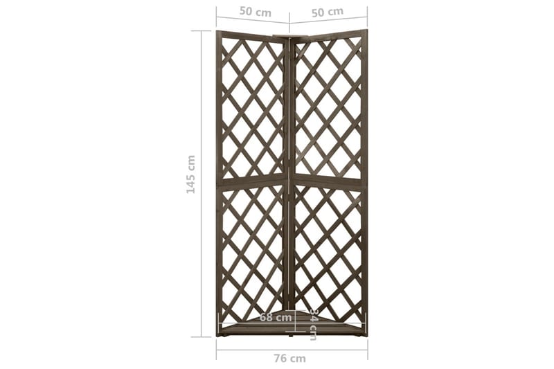 Hjørneespalier grå 50x50x145 cm heltre gran - Grå - Hage - Dyrking & hagearbeid - Drivhus - Drivhustilbehør