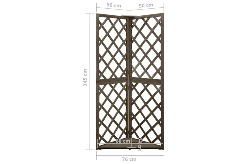 Hjørneespalier grå 50x50x145 cm heltre gran - Grå - Drivhustilbehør - Espalier