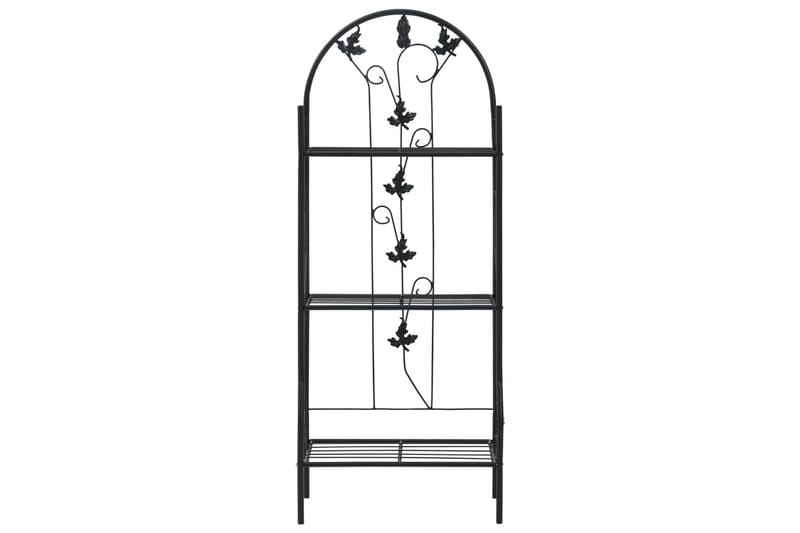 Plantestativ 3 etasjer svart 52x28x128 cm jern - Drivhustilbehør - Espalier