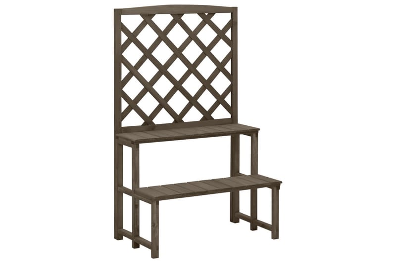 Plantestativ med espalier grå 70x42x115 cm heltre gran - Grå - Hage - Dyrking & hagearbeid - Drivhus - Drivhustilbehør
