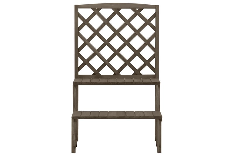Plantestativ med espalier grå 70x42x115 cm heltre gran - Grå - Hage - Dyrking & hagearbeid - Drivhus - Drivhustilbehør
