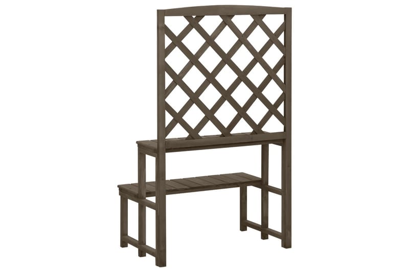 Plantestativ med espalier grå 70x42x115 cm heltre gran - Grå - Hage - Dyrking & hagearbeid - Drivhus - Drivhustilbehør