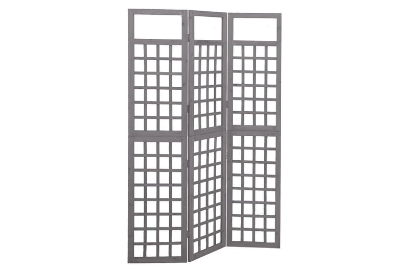 Romdeler/espalier 3 paneler heltre gran grå 121x180 cm - Grå - Espalier - Drivhustilbehør