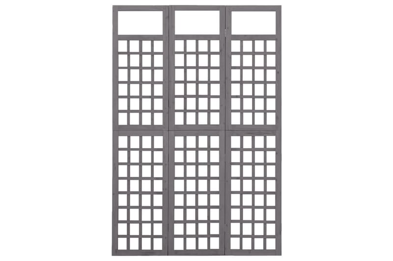 Romdeler/espalier 3 paneler heltre gran grå 121x180 cm - Grå - Espalier - Drivhustilbehør
