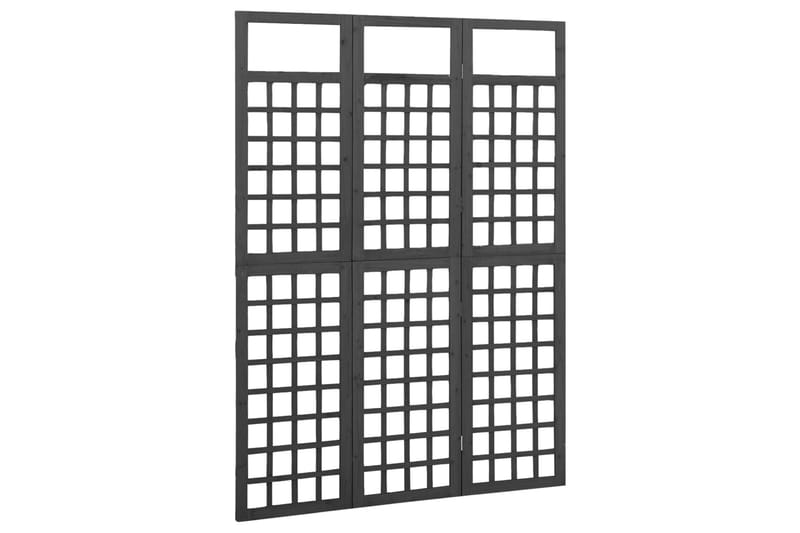 Romdeler/espalier 3 paneler heltre gran svart 121x180 cm - Svart - Hage - Dyrking & hagearbeid - Drivhus - Drivhustilbehør