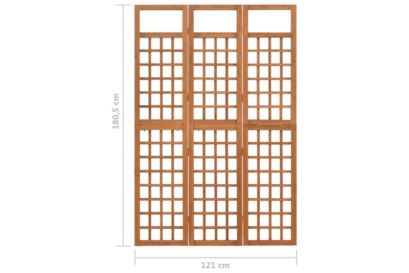 Romdeler/espalier 3 paneler heltre gran 121x180,5 cm - Brun - Drivhustilbehør - Espalier