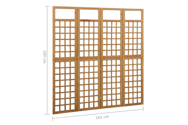 Romdeler/espalier 4 paneler heltre gran 161x180 cm - Brun - Hage - Dyrking & hagearbeid - Drivhus - Drivhustilbehør