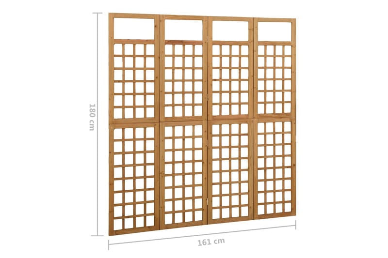Romdeler/espalier 4 paneler heltre gran 161x180 cm - Brun - Drivhustilbehør - Espalier