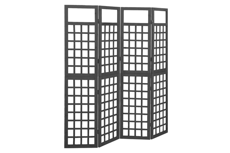 Romdeler/espalier 4 paneler heltre gran svart 161x180 cm - Svart - Hage - Dyrking & hagearbeid - Drivhus - Drivhustilbehør
