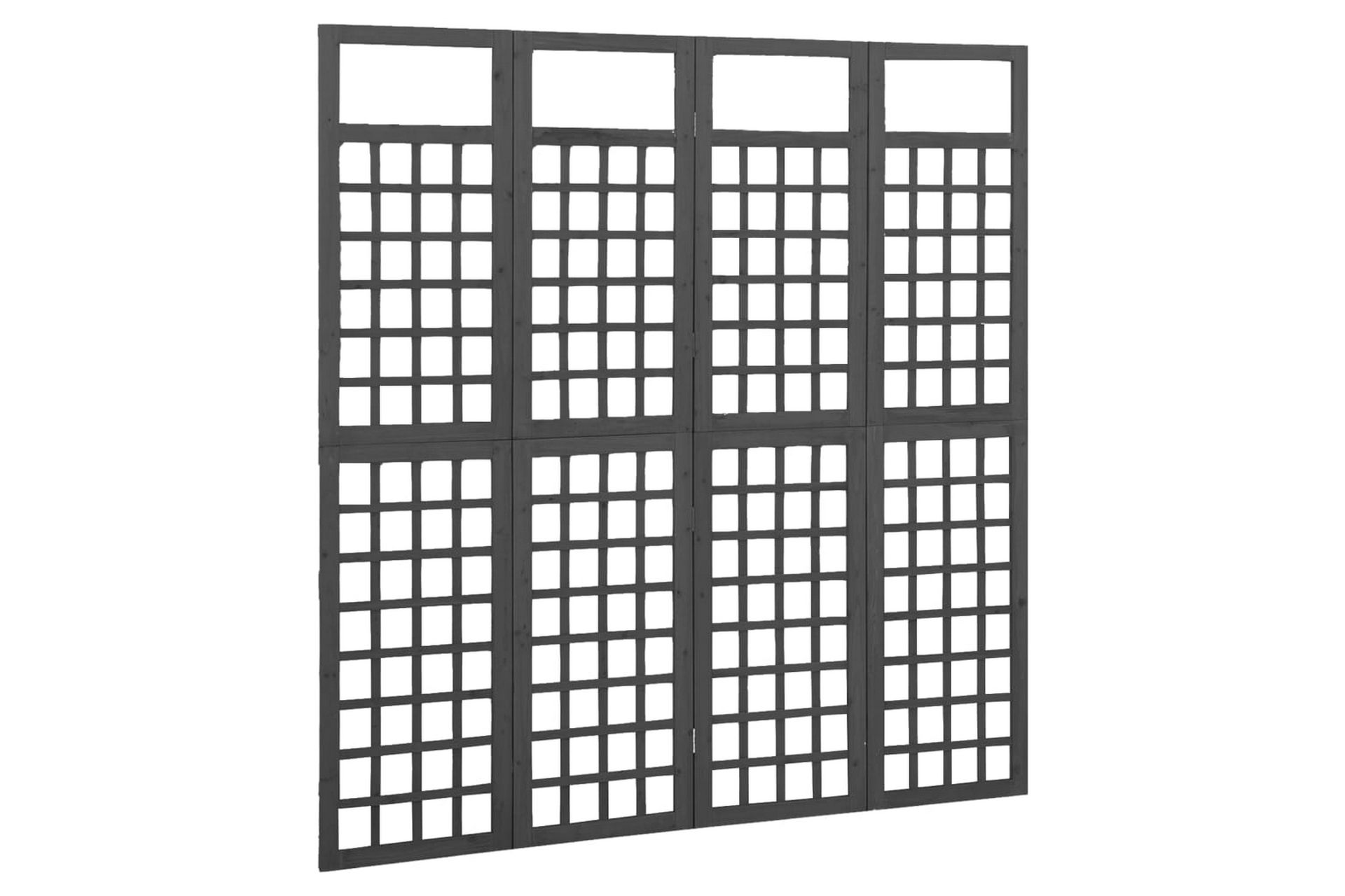 Romdeler/espalier 4 paneler heltre gran svart 161x180 cm - Svart - Hage - Dyrking & hagearbeid - Drivhus - Drivhustilbehør