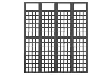 Romdeler/espalier 4 paneler heltre gran svart 161x180 cm - Svart - Hage - Dyrking & hagearbeid - Drivhus - Drivhustilbehør