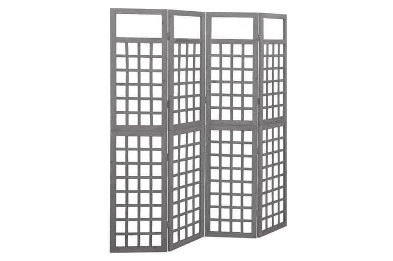Romdeler/espalier 4 paneler heltre gran grå 161x180 cm - Grå - Espalier - Drivhustilbehør