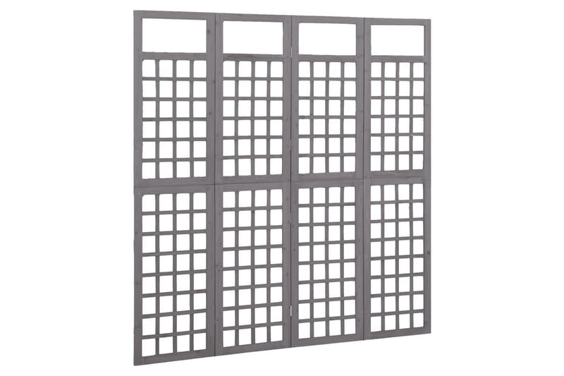 Romdeler/espalier 4 paneler heltre gran grå 161x180 cm - Grå - Hage - Dyrking & hagearbeid - Drivhus - Drivhustilbehør
