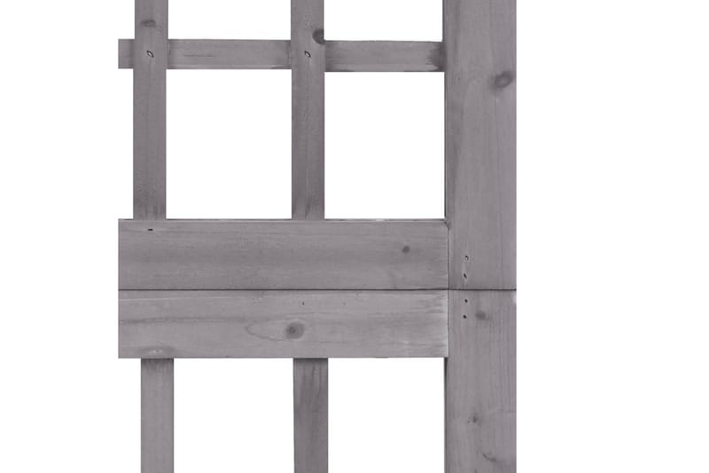 Romdeler/espalier 4 paneler heltre gran grå 161x180 cm - Grå - Hage - Dyrking & hagearbeid - Drivhus - Drivhustilbehør