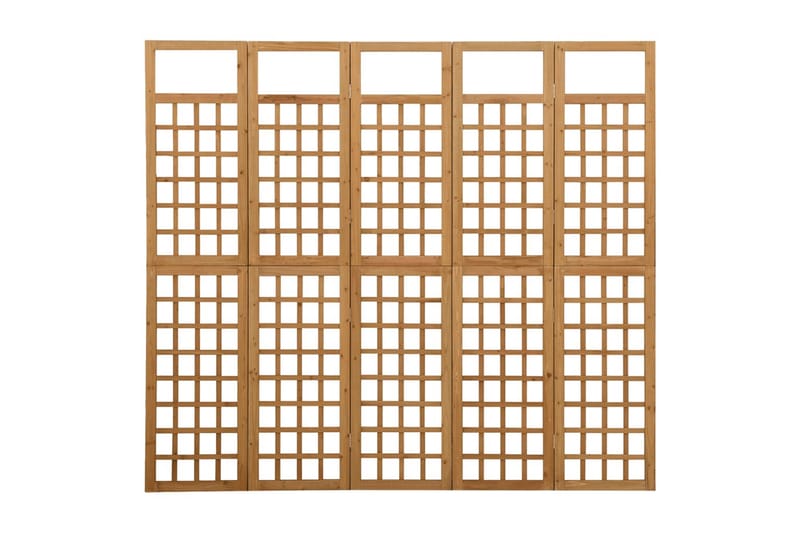 Romdeler/espalier 5 paneler heltre gran 201,5x180 cm - Brun - Hage - Dyrking & hagearbeid - Drivhus - Drivhustilbehør