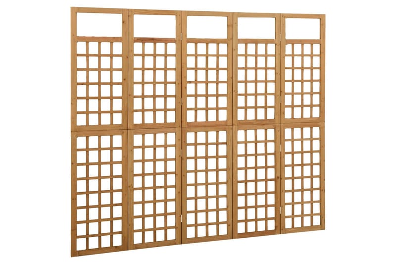 Romdeler/espalier 5 paneler heltre gran 201,5x180 cm - Brun - Drivhustilbehør - Espalier