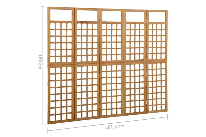 Romdeler/espalier 5 paneler heltre gran 201,5x180 cm - Brun - Hage - Dyrking & hagearbeid - Drivhus - Drivhustilbehør