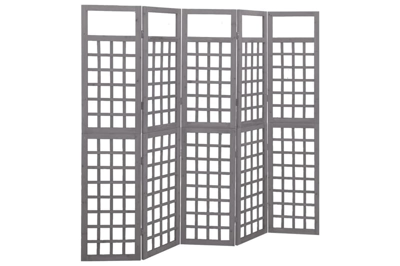 Romdeler/espalier 5 paneler heltre gran grå 201,5x180 cm - Grå - Espalier - Drivhustilbehør